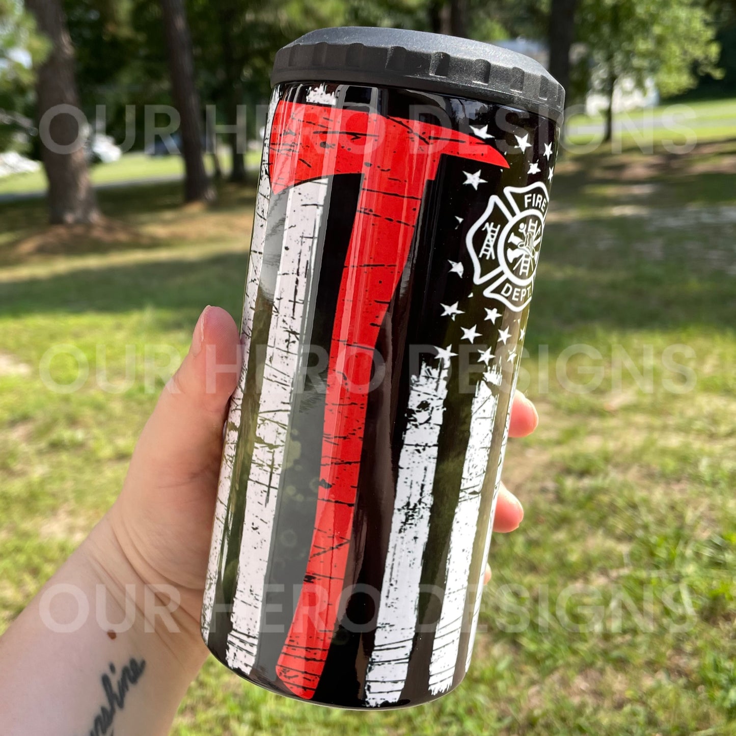 4in1 Steel Tumbler - Thin Red Line