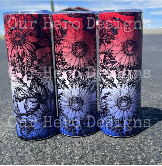 RWB Sunflowers 20oz Tumbler